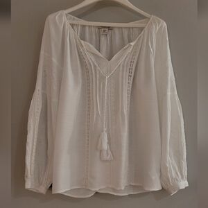 Rachel Zoe white pheasant top, Size M